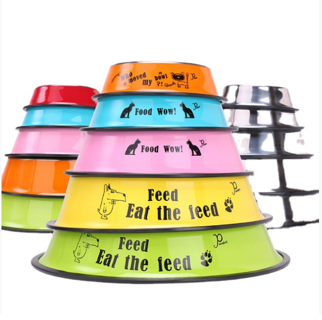 不锈钢双碗宠物餐具