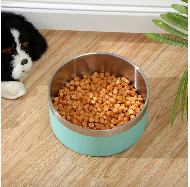 不锈钢双碗宠物餐具
