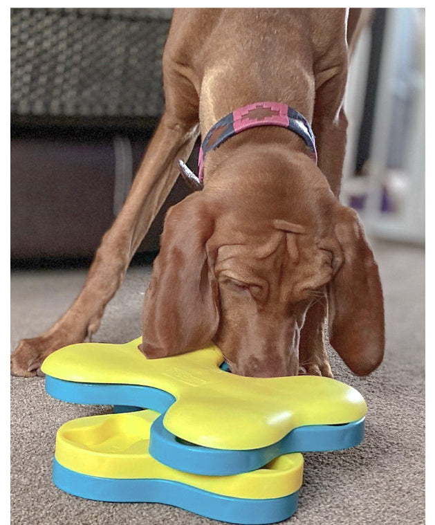 Advanced multi-layer slider dog puzzle feeder toy