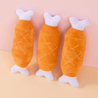 Bone-shaped squeaky plush toy for cats and small dogs - soft pet-friendly chew toy