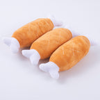 Durable reinforced stitching on bone-shaped cat and dog chew toy
