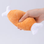 Soft polyester fiber filled squeaky bone toy for teething kittens and small dogs
