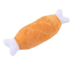 Pet-safe fabric bone-shaped toy with secure stitching for gentle chewers
