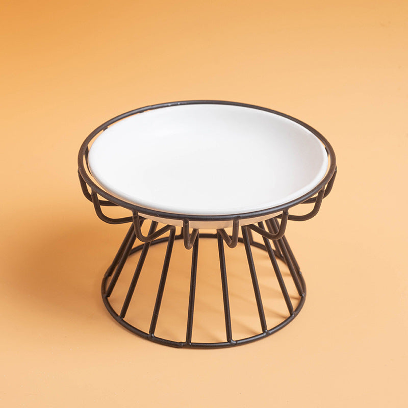 Elevated ceramic pet bowl available in multiple colors - white, beige, pink, green, yellow