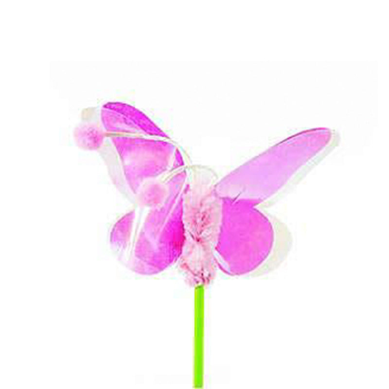 Flower-shaped cat teaser wand with flowing feather attachment for interactive play and exercise
