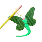 Flower-shaped cat teaser wand with flowing feather attachment for interactive play and exercise