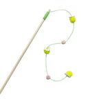 Flower-shaped cat teaser wand with flowing feather attachment for interactive play and exercise