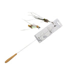 Flower-shaped cat teaser wand with flowing feather attachment for interactive play and exercise