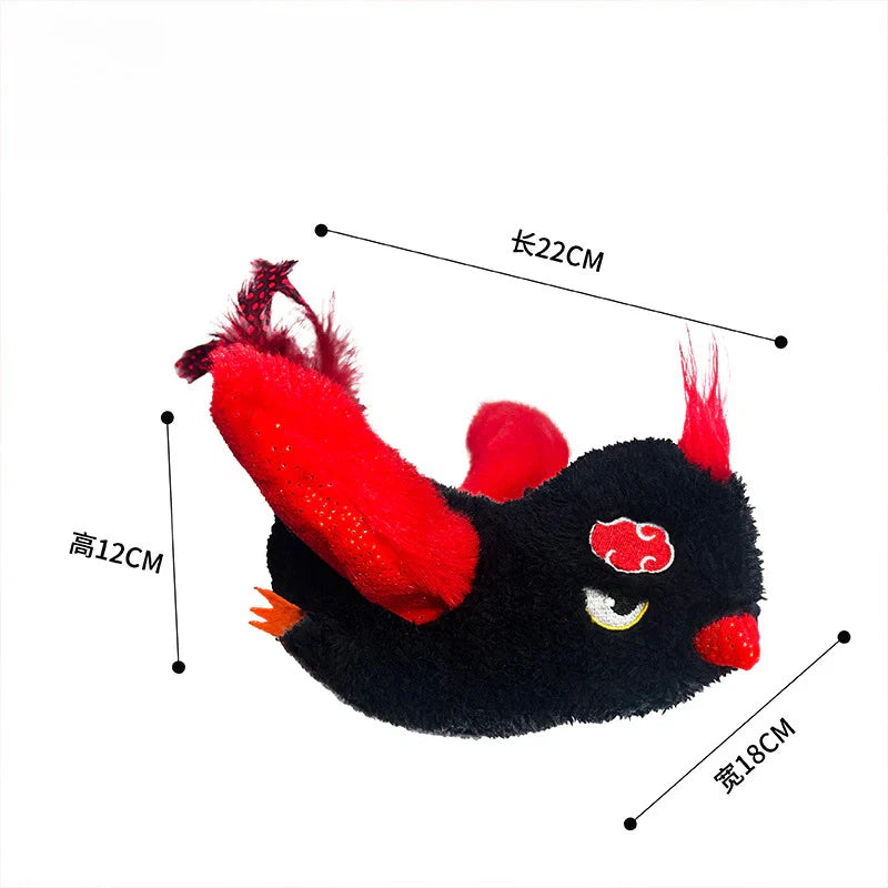 Electronic sparrow cat toy with realistic chirping sounds and mechanical wing flapping