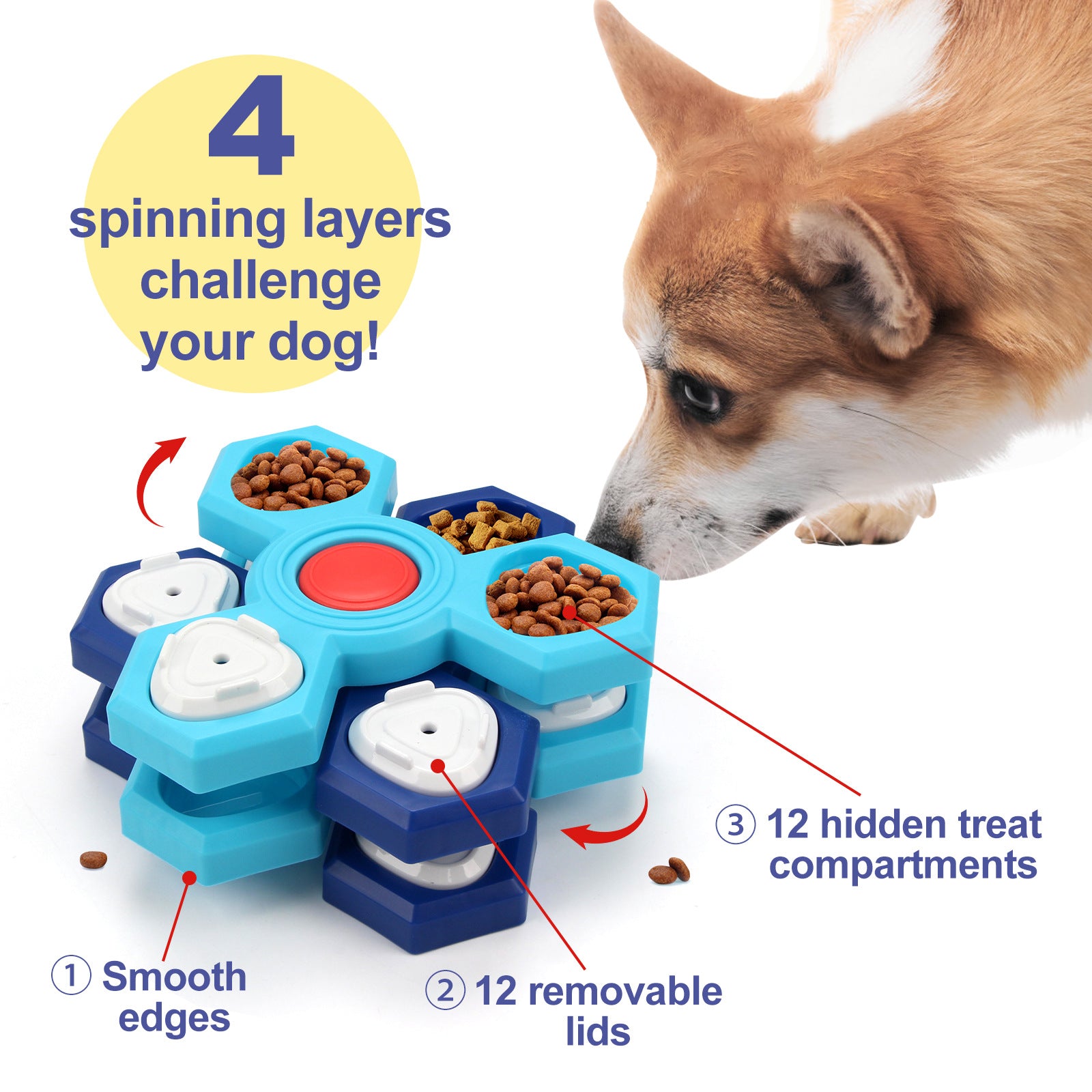 Multi-sensory dog play station with tunnels and interactive elements for intelligent breeds