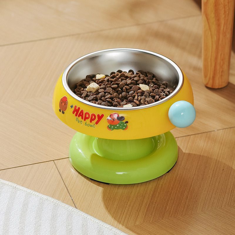 Ceramic slow feeder bowl with stable base and elegant raised profile for cats and small dogs
