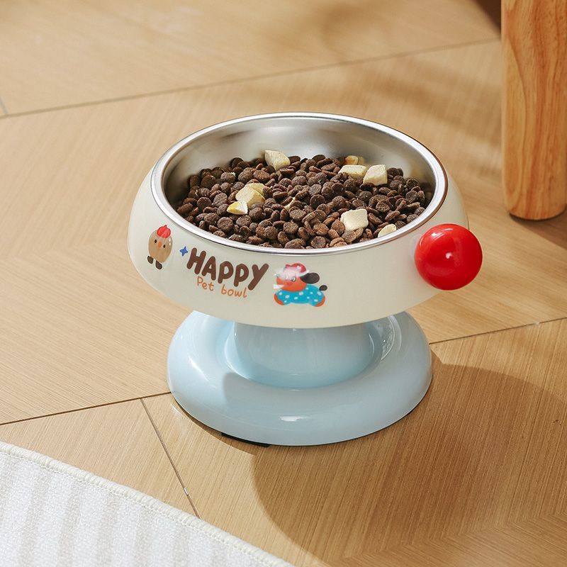 Ceramic slow feeder bowl with stable base and elegant raised profile for cats and small dogs
