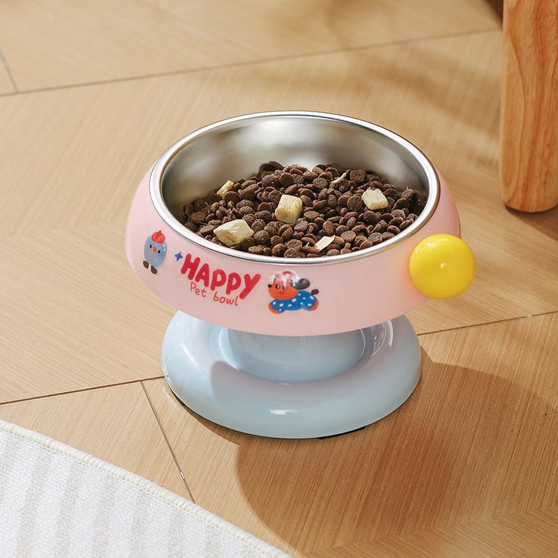 Ceramic slow feeder bowl with stable base and elegant raised profile for cats and small dogs
