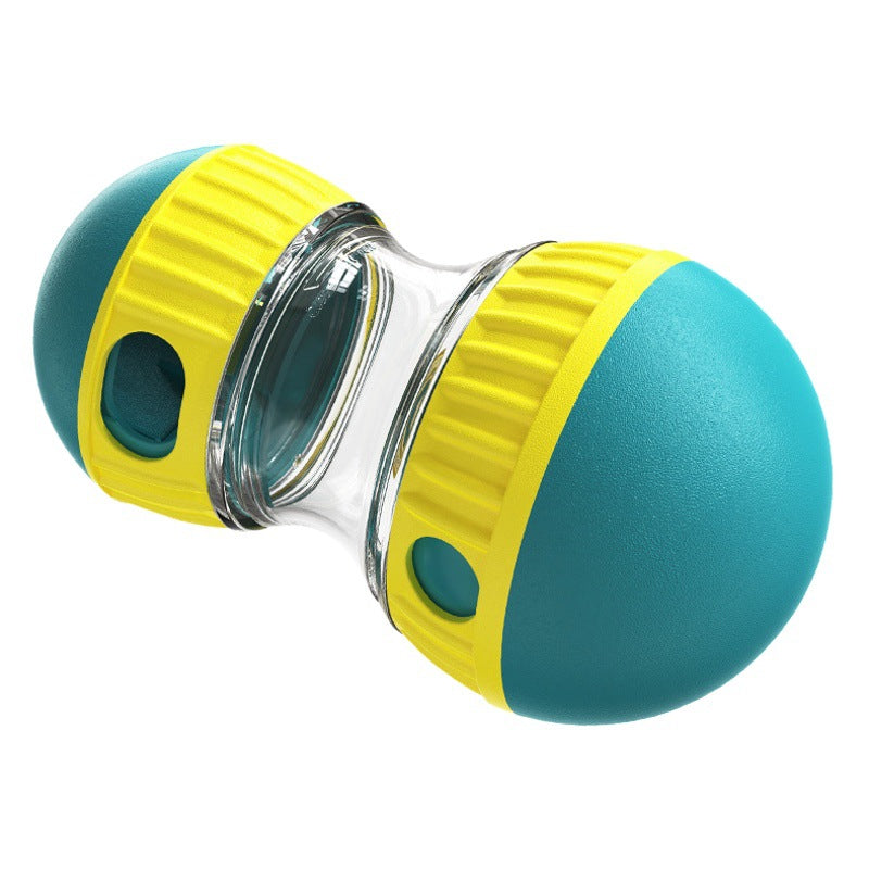 Durable dog toy ball with wobbling action for solo play and slow feeding enrichment